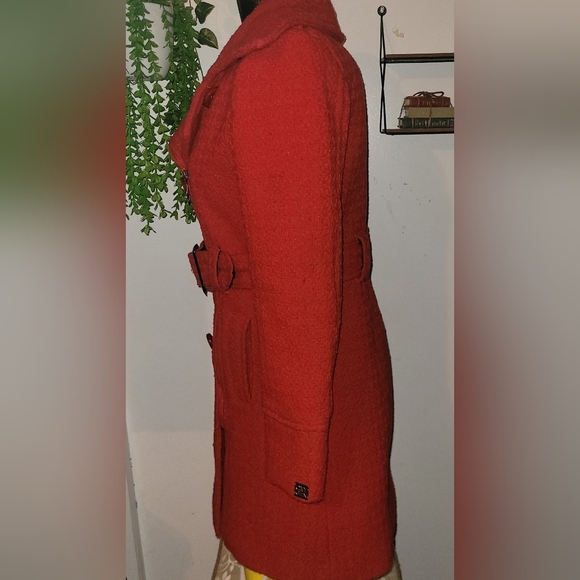 Oxygen Collections Red Mid Length Pea Coat S - Picture 4 of 7
